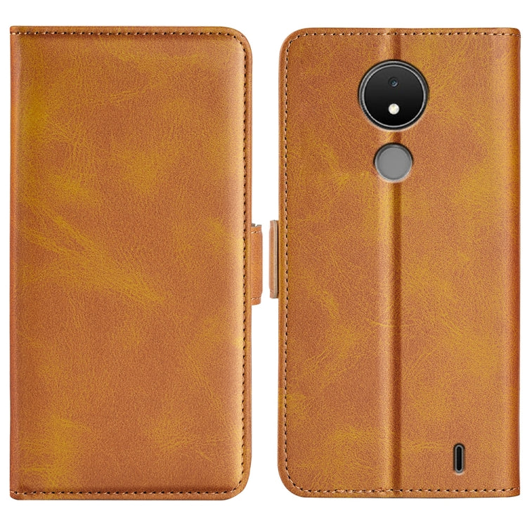 For Nokia C21 Dual-side Magnetic Buckle Leather Phone Case