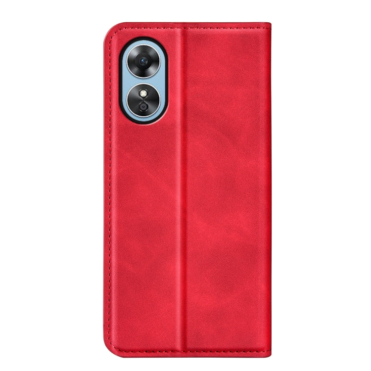 For OPPO A17 Retro-skin Magnetic Suction Leather Phone Case