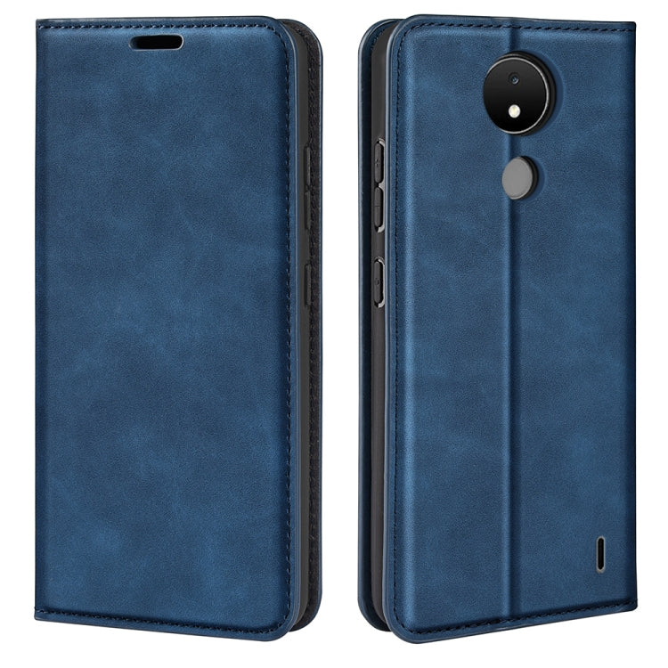 For Nokia C21 Retro-skin Magnetic Suction Leather Phone Case