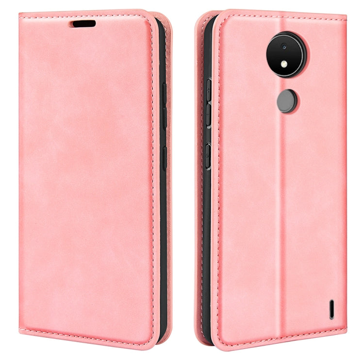 For Nokia C21 Retro-skin Magnetic Suction Leather Phone Case