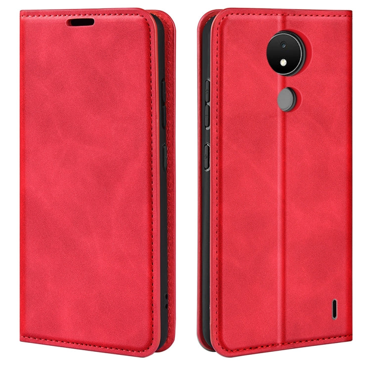 For Nokia C21 Retro-skin Magnetic Suction Leather Phone Case
