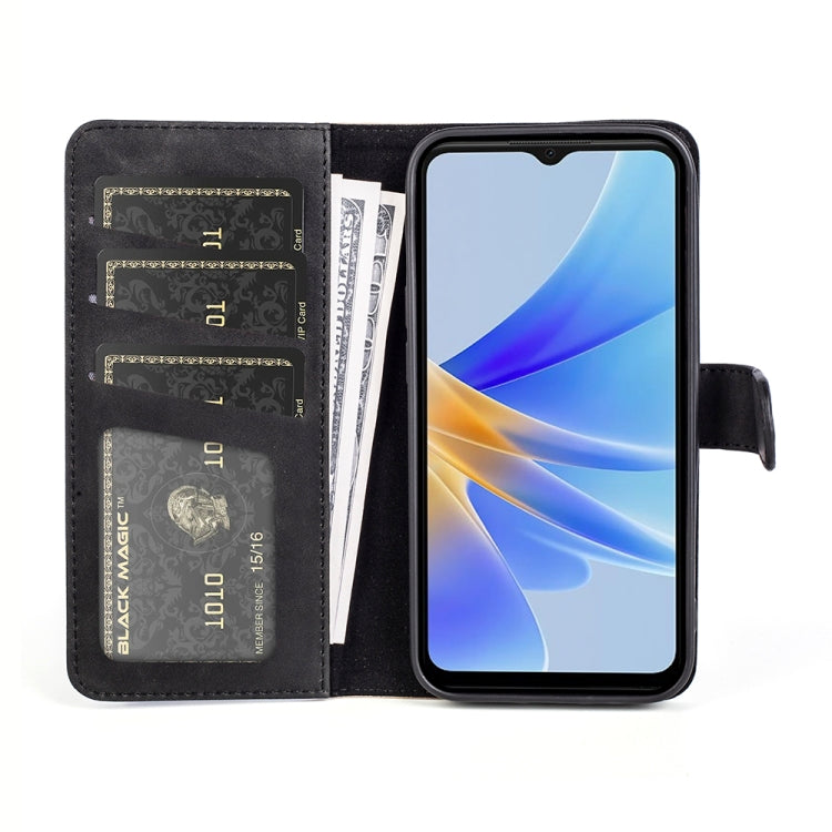 For OPPO A17 Stitching Horizontal Flip Leather Phone Case