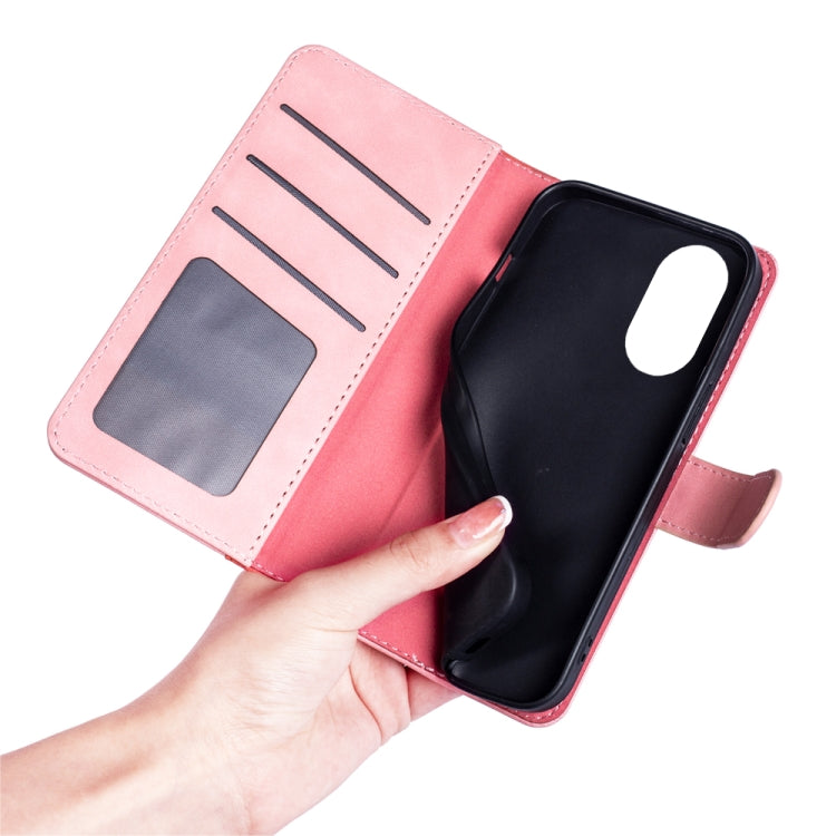 For OPPO A17 Stitching Horizontal Flip Leather Phone Case