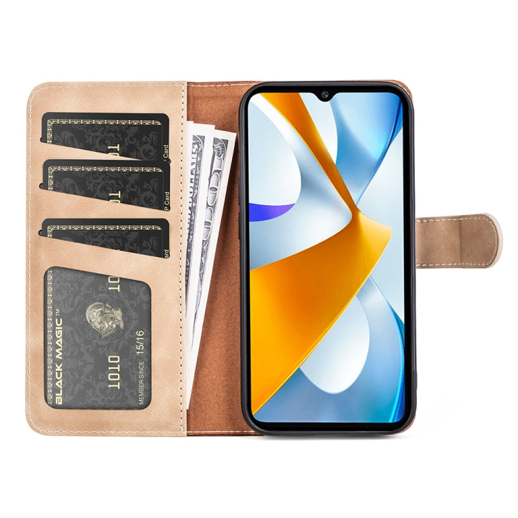 For Xiaomi Poco C40 Stitching Horizontal Flip Leather Phone Case