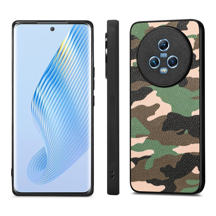 For Honor Magic5 Camouflage Leather Back Cover Phone Case