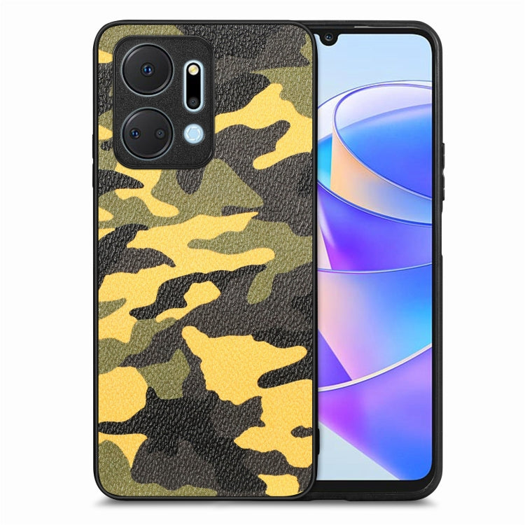 For Honor X7A Camouflage Leather Back Cover Phone Case