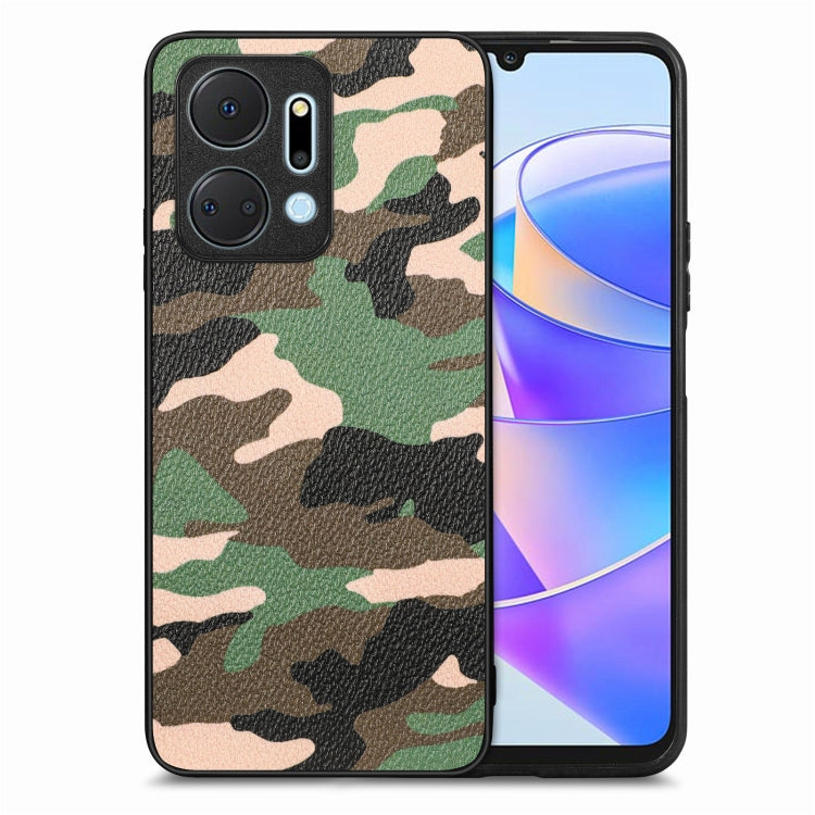 For Honor X7A Camouflage Leather Back Cover Phone Case