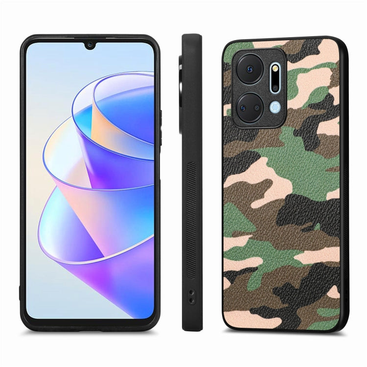 For Honor X7A Camouflage Leather Back Cover Phone Case