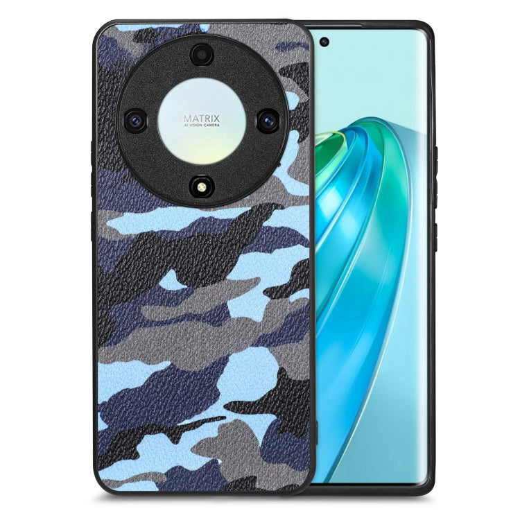 For Honor X9A Camouflage Leather Back Cover Phone Case