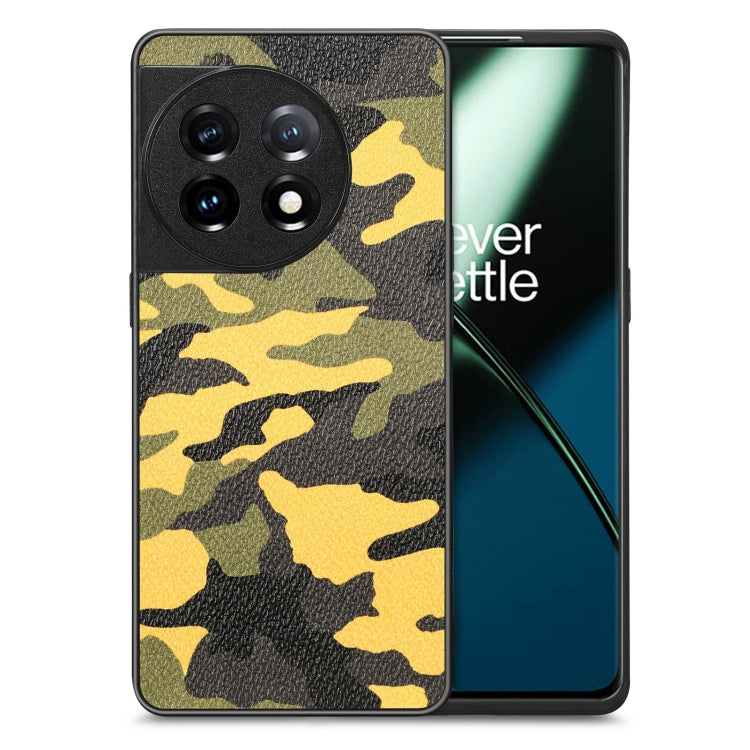 For OnePlus 11 Camouflage Leather Back Cover Phone Case