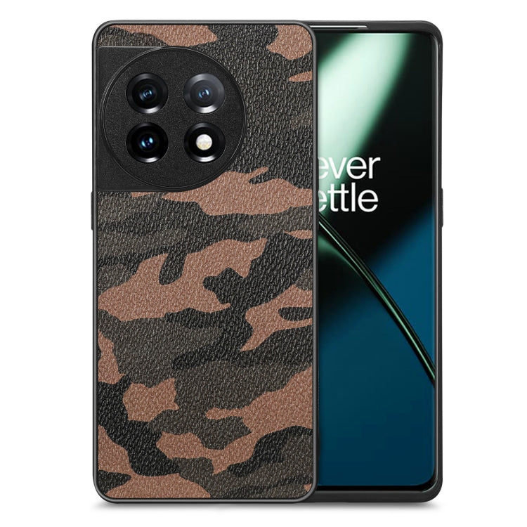 For OnePlus 11 Camouflage Leather Back Cover Phone Case