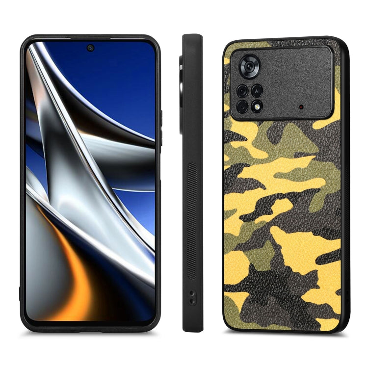 For Xiaomi Poco X4 Pro 5G Camouflage Leather Back Cover Phone Case