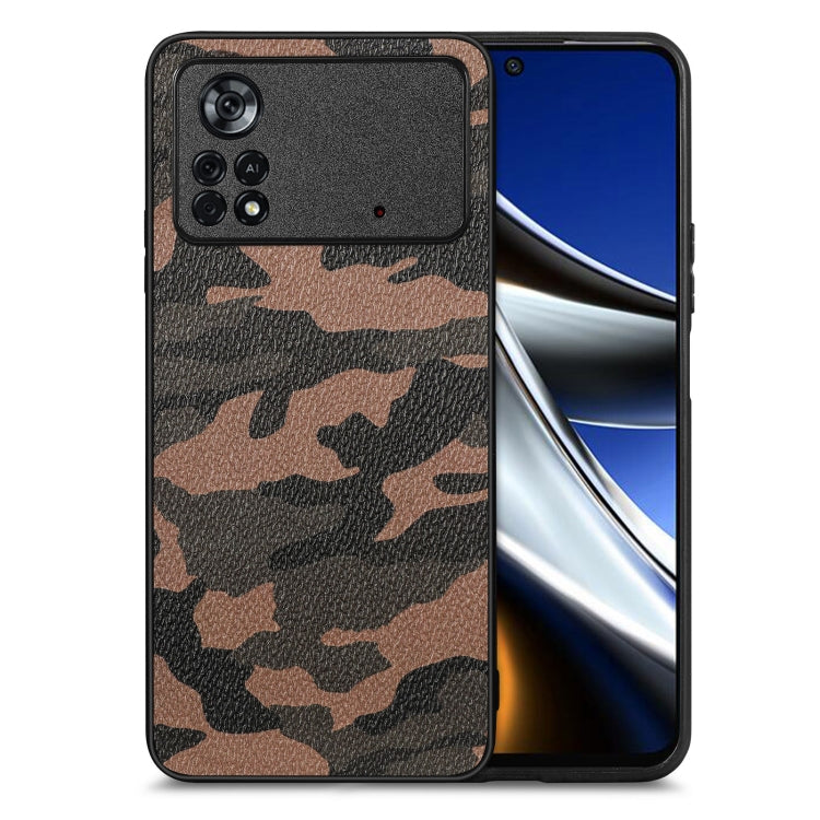 For Xiaomi Poco X4 Pro 5G Camouflage Leather Back Cover Phone Case
