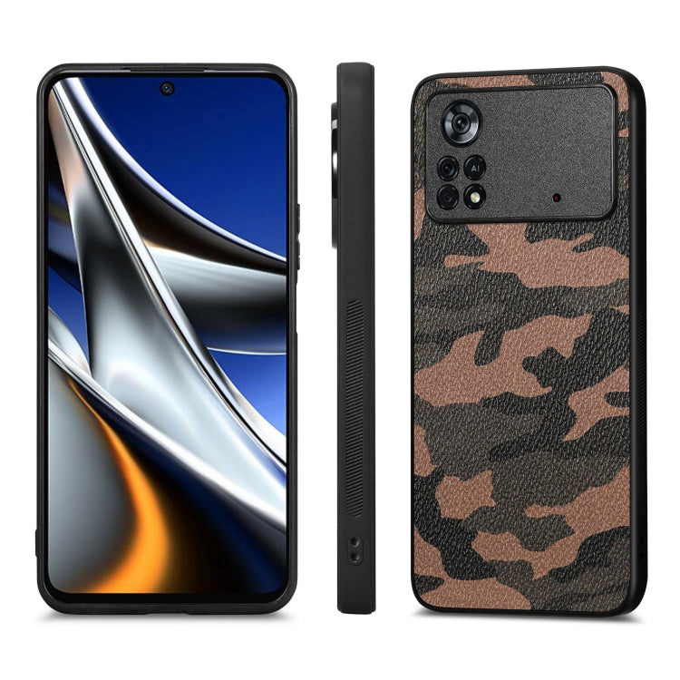 For Xiaomi Poco X4 Pro 5G Camouflage Leather Back Cover Phone Case