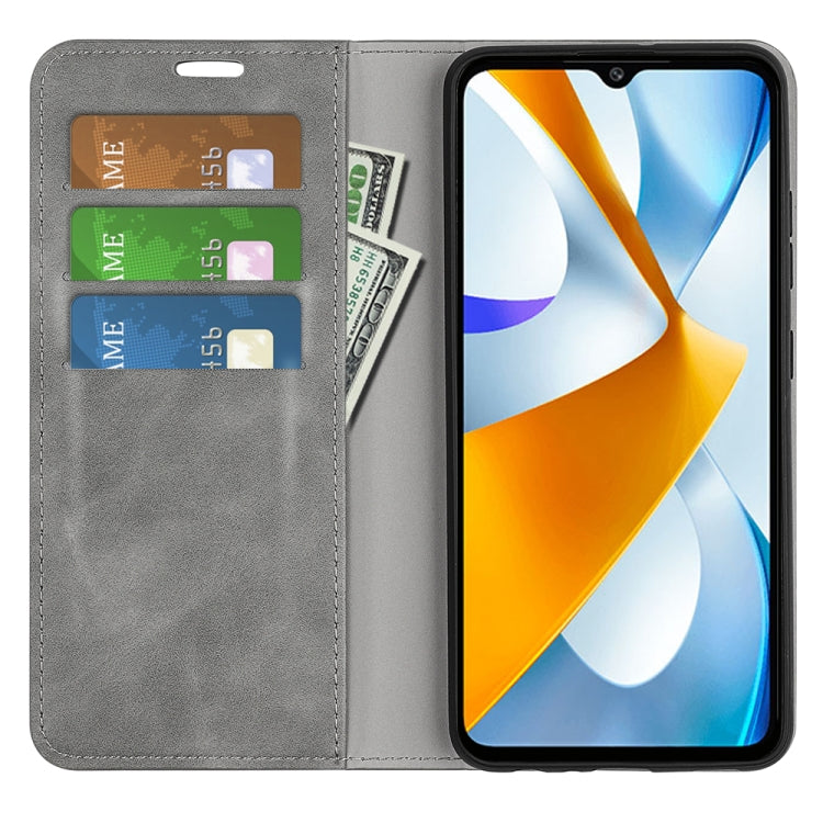 For Xiaomi Poco C40 Retro-skin Magnetic Suction Leather Phone Case