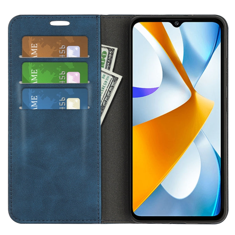 For Xiaomi Poco C40 Retro-skin Magnetic Suction Leather Phone Case