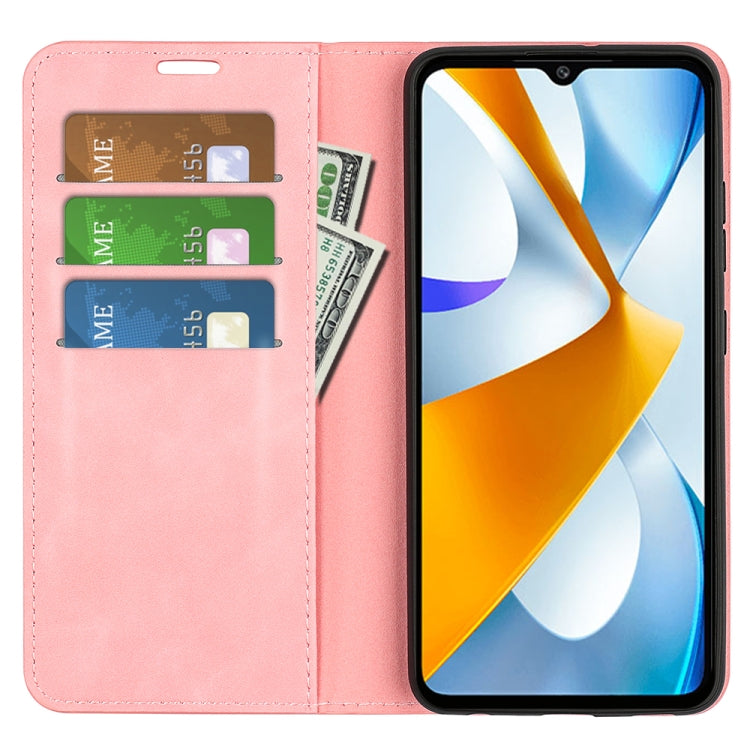 For Xiaomi Poco C40 Retro-skin Magnetic Suction Leather Phone Case