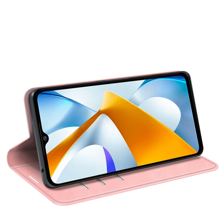 For Xiaomi Poco C40 Retro-skin Magnetic Suction Leather Phone Case