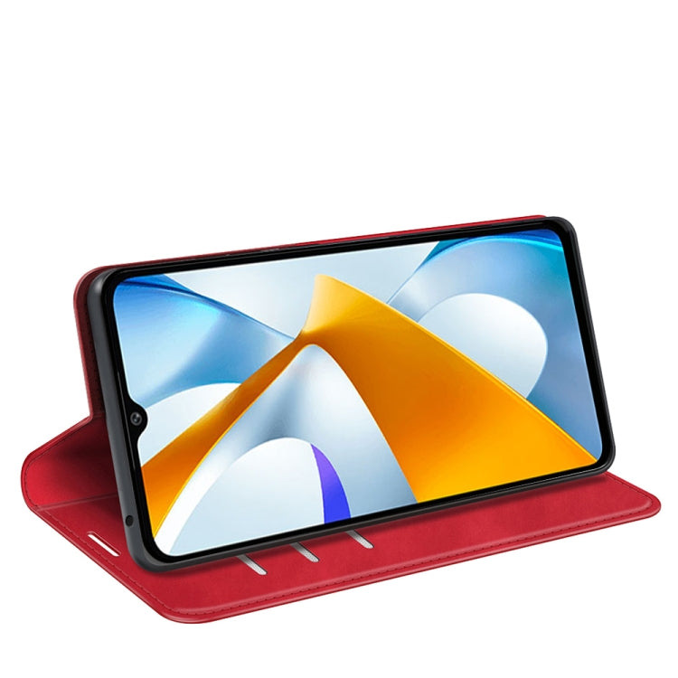 For Xiaomi Poco C40 Retro-skin Magnetic Suction Leather Phone Case