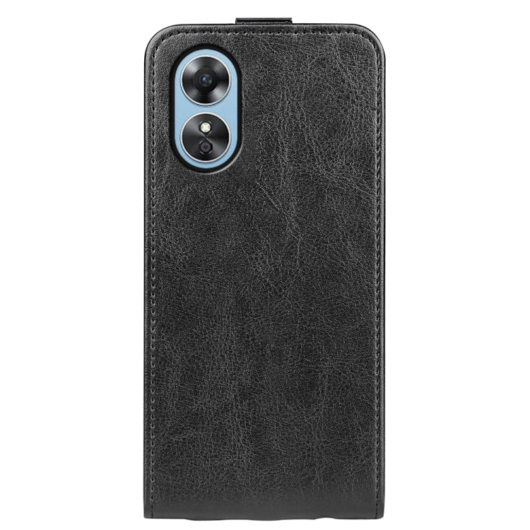 For OPPO A17 R64 Texture Vertical Flip Leather Phone Case