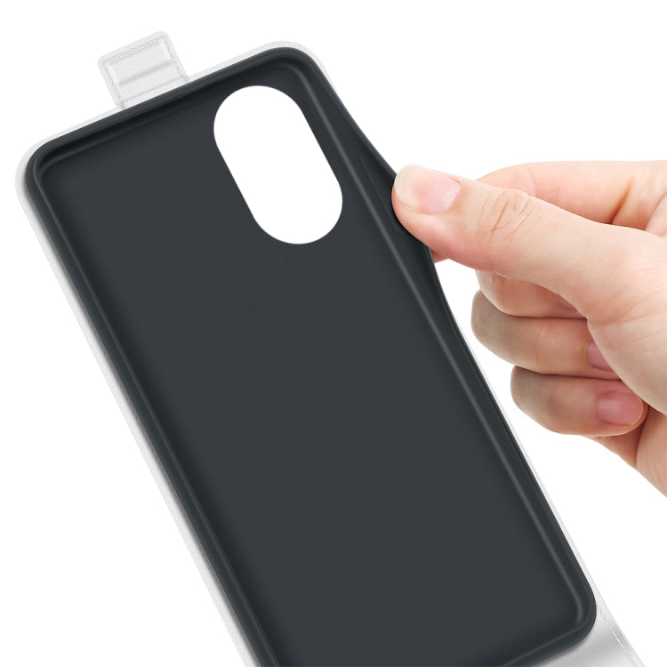 For OPPO A17 R64 Texture Vertical Flip Leather Phone Case