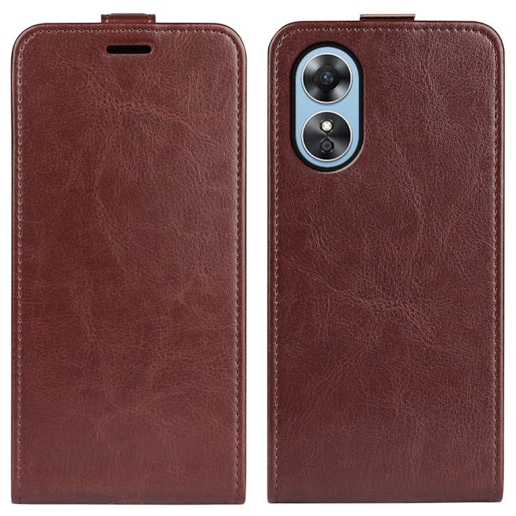 For OPPO A17 R64 Texture Vertical Flip Leather Phone Case