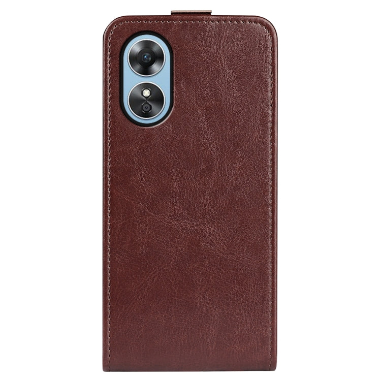 For OPPO A17 R64 Texture Vertical Flip Leather Phone Case