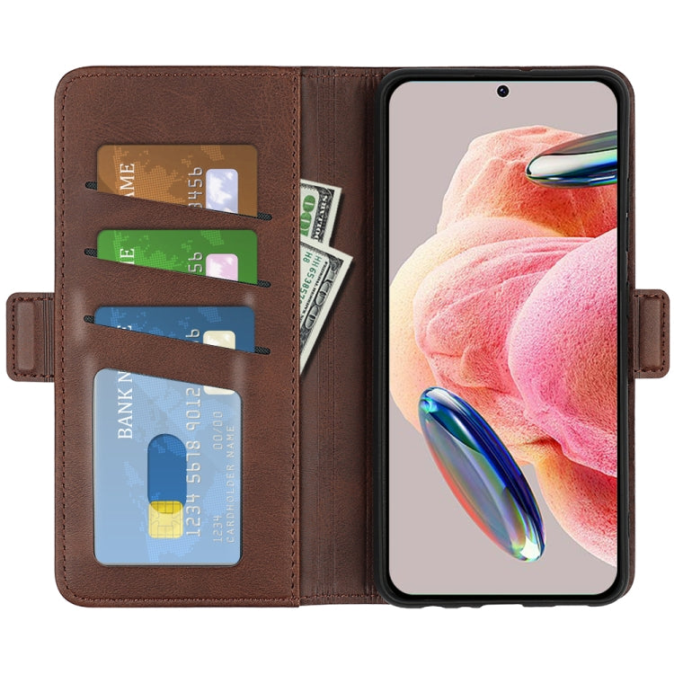For Xiaomi Redmi Note 12 4G Global Dual-side Magnetic Buckle Horizontal Flip Leather Phone Case