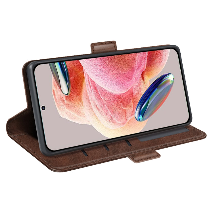 For Xiaomi Redmi Note 12 4G Global Dual-side Magnetic Buckle Horizontal Flip Leather Phone Case