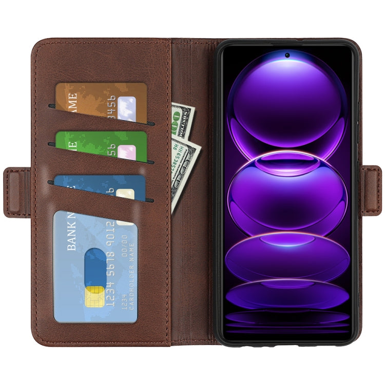 For Xiaomi Redmi Note 12 Pro+ Dual-side Magnetic Buckle Horizontal Flip Leather Phone Case