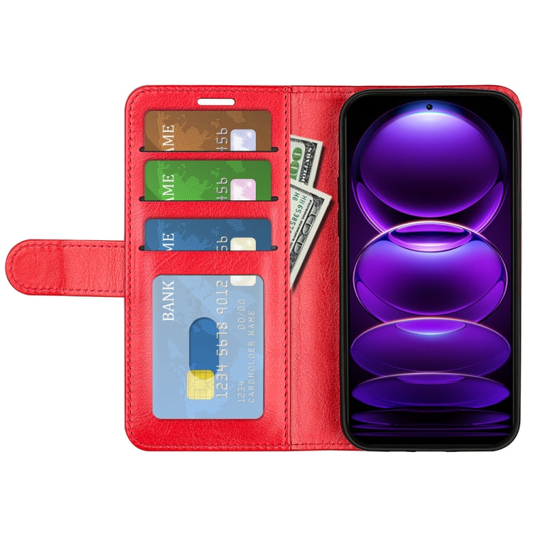 For Xiaomi Redmi Note 12 Pro+ Global R64 Texture Horizontal Flip Leather Phone Case