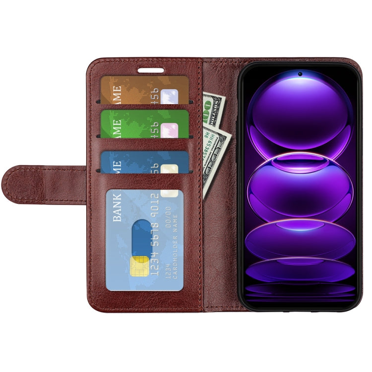 For Xiaomi Redmi Note 12 Pro+ Global R64 Texture Horizontal Flip Leather Phone Case