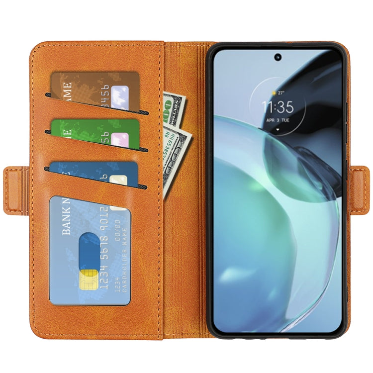 For Motorola Moto G72 Dual-side Magnetic Buckle Horizontal Flip Leather Phone Case