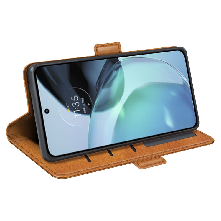 For Motorola Moto G72 Dual-side Magnetic Buckle Horizontal Flip Leather Phone Case