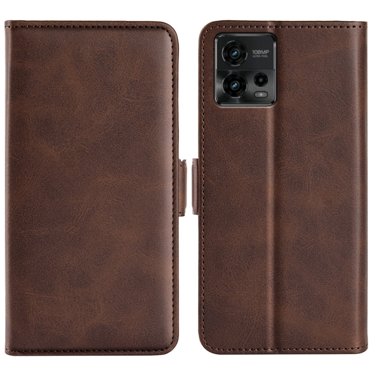 For Motorola Moto G72 Dual-side Magnetic Buckle Horizontal Flip Leather Phone Case