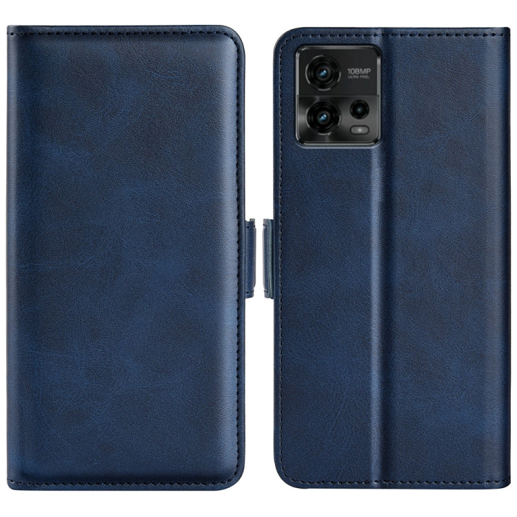 For Motorola Moto G72 Dual-side Magnetic Buckle Horizontal Flip Leather Phone Case