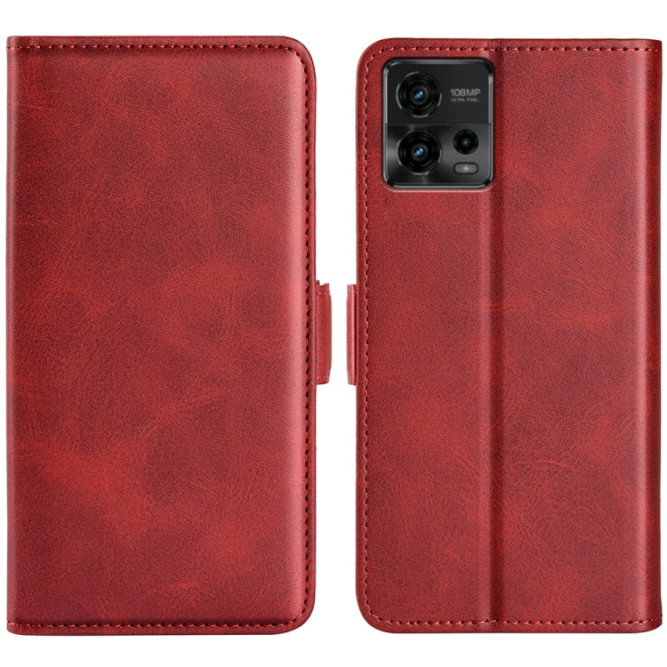 For Motorola Moto G72 Dual-side Magnetic Buckle Horizontal Flip Leather Phone Case