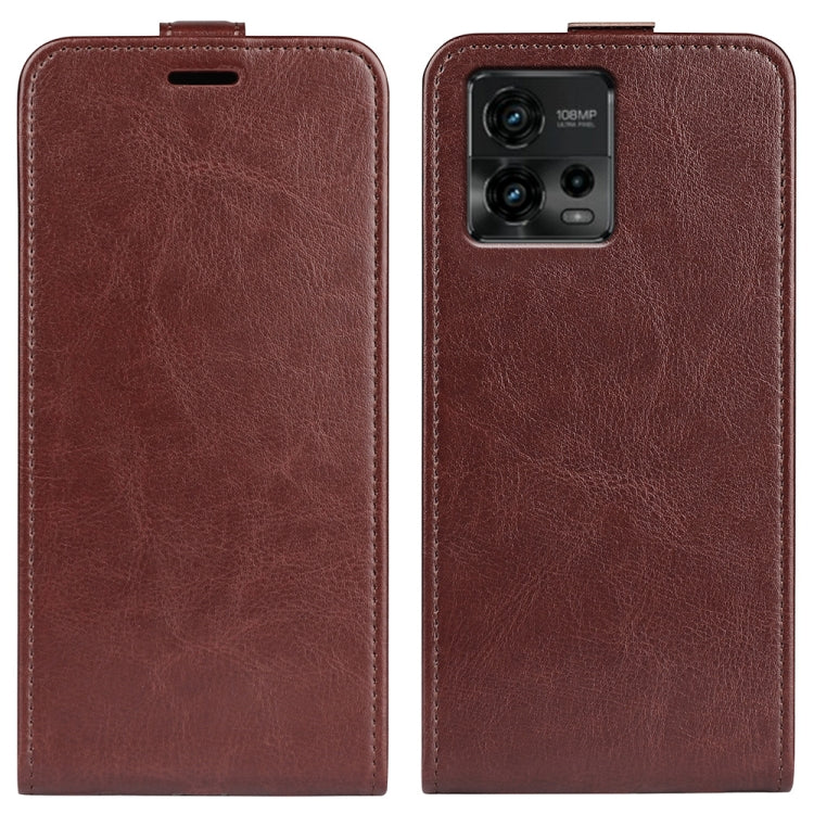 For Motorola Moto G72 R64 Texture Single Vertical Flip Leather Phone Case
