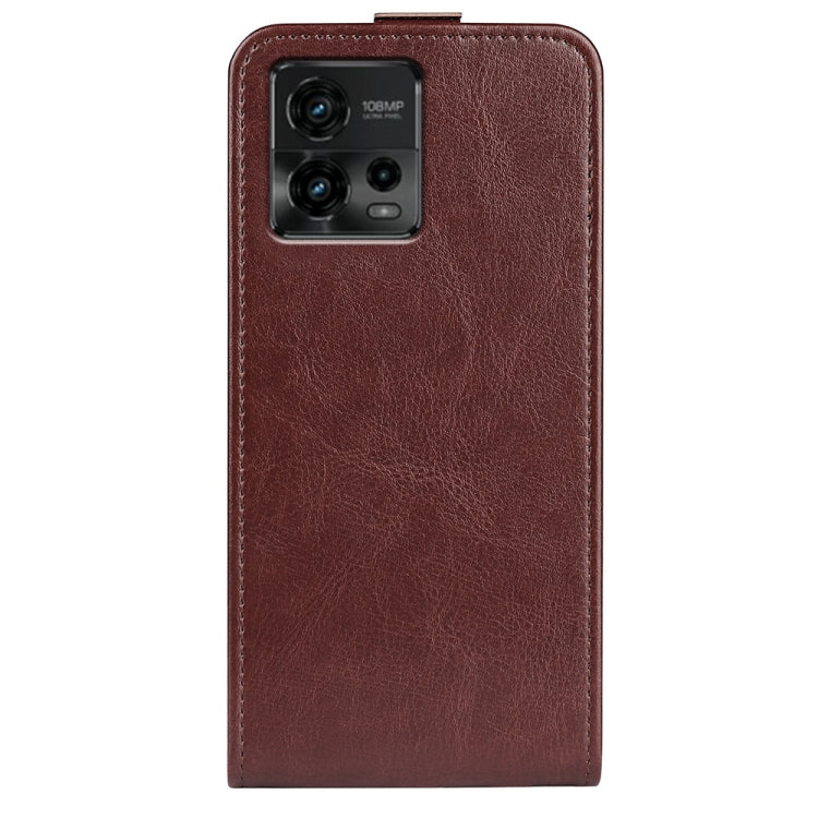For Motorola Moto G72 R64 Texture Single Vertical Flip Leather Phone Case