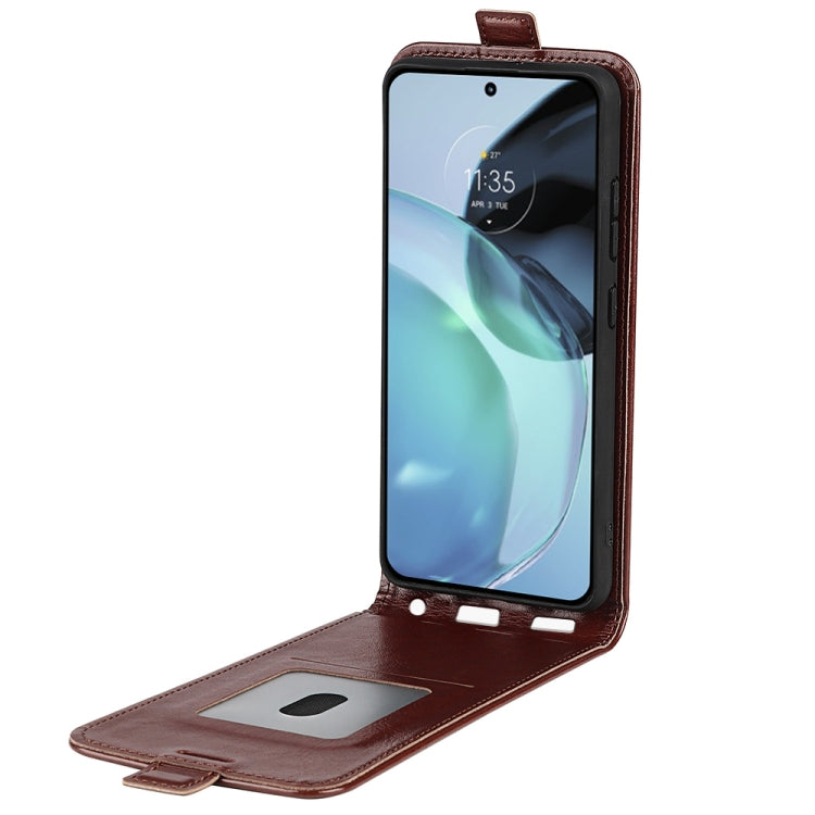 For Motorola Moto G72 R64 Texture Single Vertical Flip Leather Phone Case