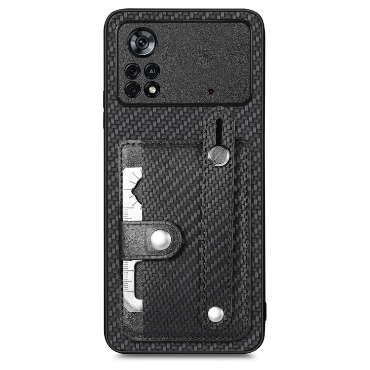 For Xiaomi Poco X4 Pro 5G Wristband Kickstand Card Wallet Back Cover Phone Case with Tool Knife