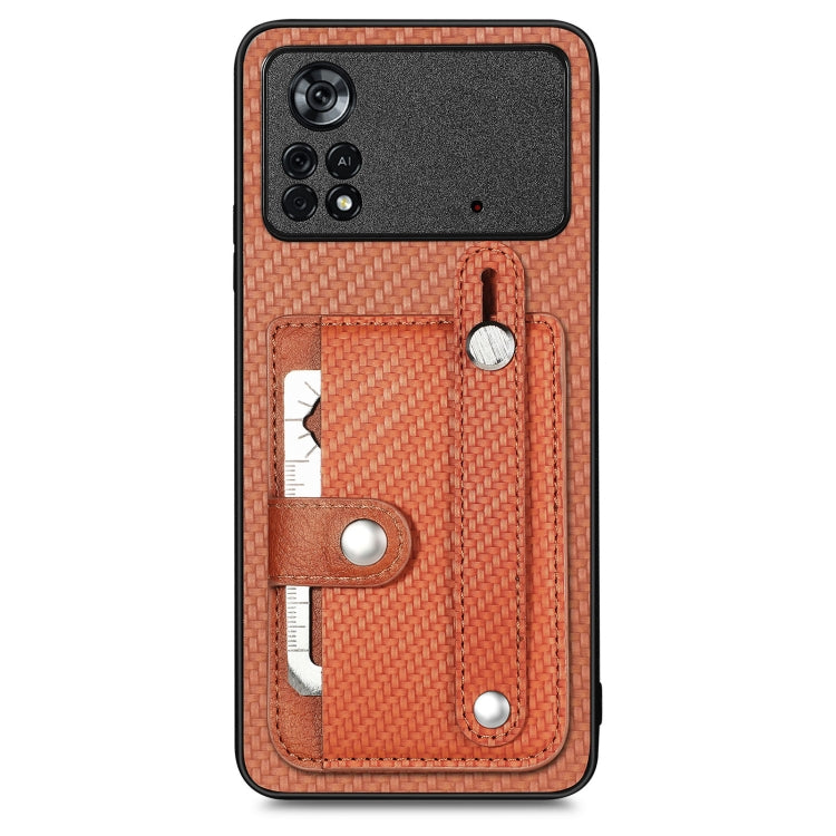 For Xiaomi Poco X4 Pro 5G Wristband Kickstand Card Wallet Back Cover Phone Case with Tool Knife