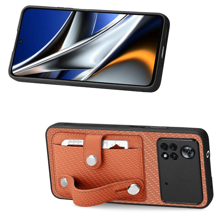 For Xiaomi Poco X4 Pro 5G Wristband Kickstand Card Wallet Back Cover Phone Case with Tool Knife