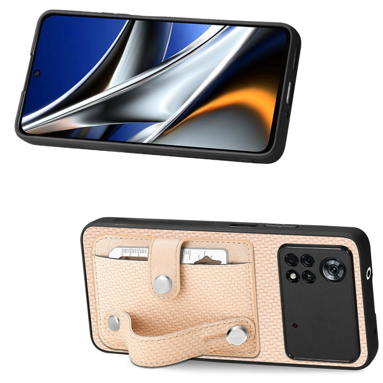 For Xiaomi Poco X4 Pro 5G Wristband Kickstand Card Wallet Back Cover Phone Case with Tool Knife