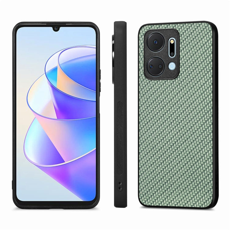 For Honor X7A Carbon Fiber Texture Leather Back Cover Phone Case