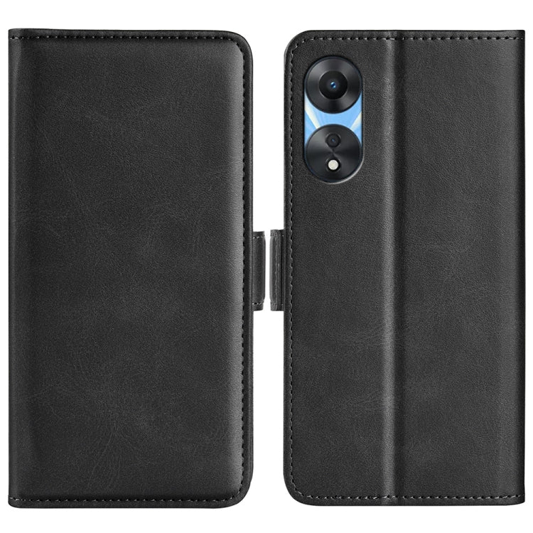 For OPPO A58 Dual-side Magnetic Buckle Horizontal Flip Leather Phone Case