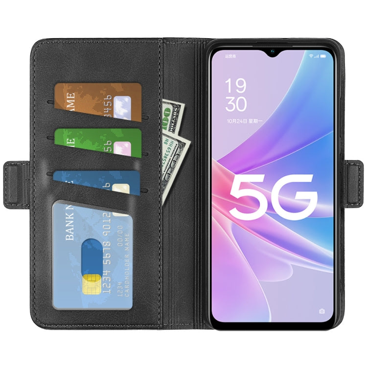 For OPPO A58 Dual-side Magnetic Buckle Horizontal Flip Leather Phone Case