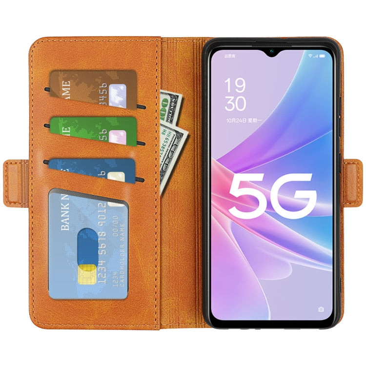 For OPPO A58 Dual-side Magnetic Buckle Horizontal Flip Leather Phone Case