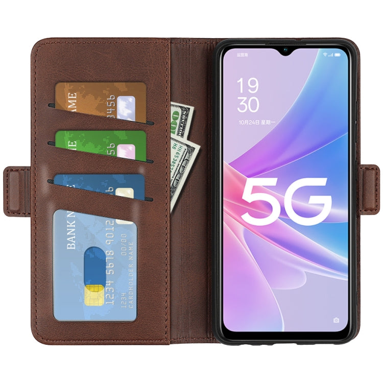 For OPPO A58 Dual-side Magnetic Buckle Horizontal Flip Leather Phone Case