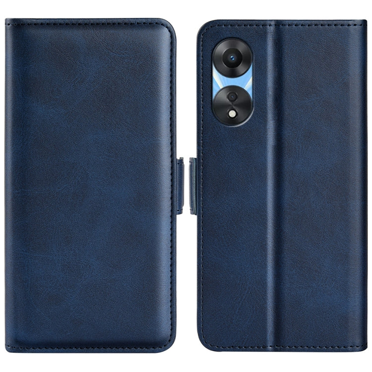 For OPPO A58 Dual-side Magnetic Buckle Horizontal Flip Leather Phone Case